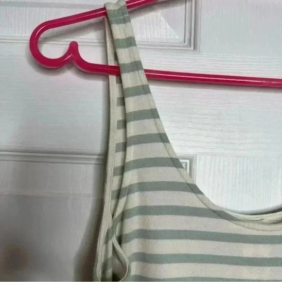 H&M Mama Calf Length Cotton Maternity Dress White & Mint Green  Striped Sz Small - Picture 12 of 16